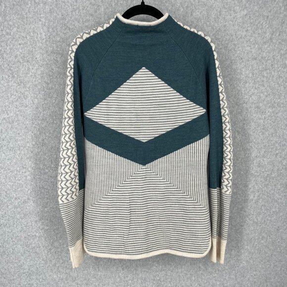 Smartwool Women's Cardigan - Cream and Teal - Picture 5 of 14